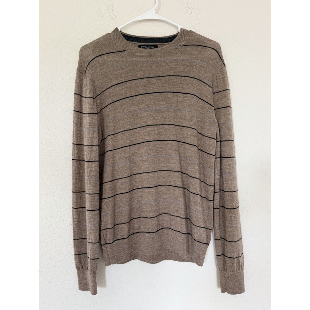 Banana Republic Men’s Sweater Merino Wool Old Size M Money Grandpacore Academia